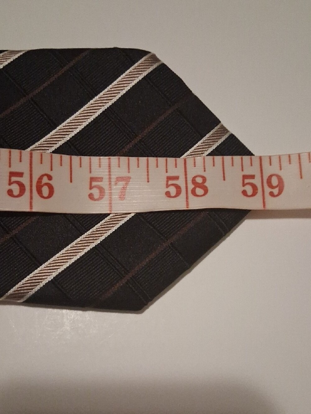 Joseph Abboud Black Tie with Cream Diagonal Stripes - Picture 7 of 9